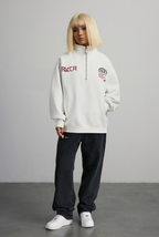 ANTIDOTE Half Zipper Embroidered Sweatshirt