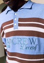 YADcrew Striped Polo Neck Knit Sweater