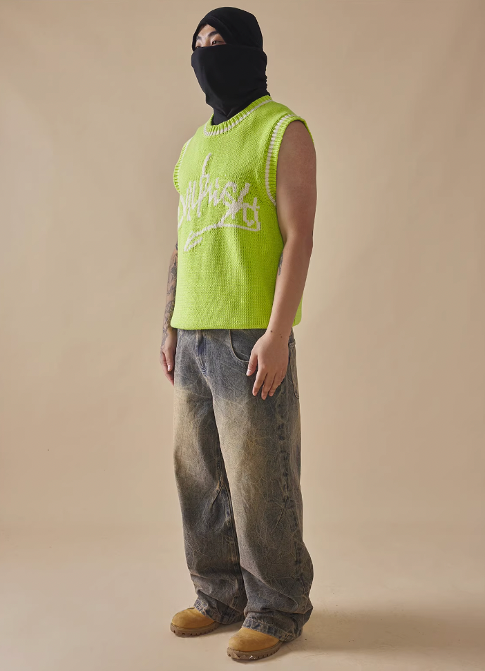 EVILKNIGHT(EK) Jacquard Logo Knit Vest