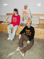 S45 Dotted Line Slogan Knit Sweater