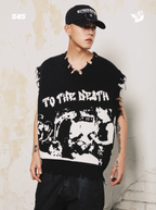 S45 Portrait Rock Destruction Knit Vest