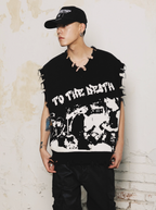 S45 Portrait Rock Destruction Knit Vest