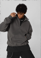 JHYQ 3D Embroidery Half Zip Sweatshirt