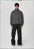 JHYQ 3D Embroidery Half Zip Sweatshirt