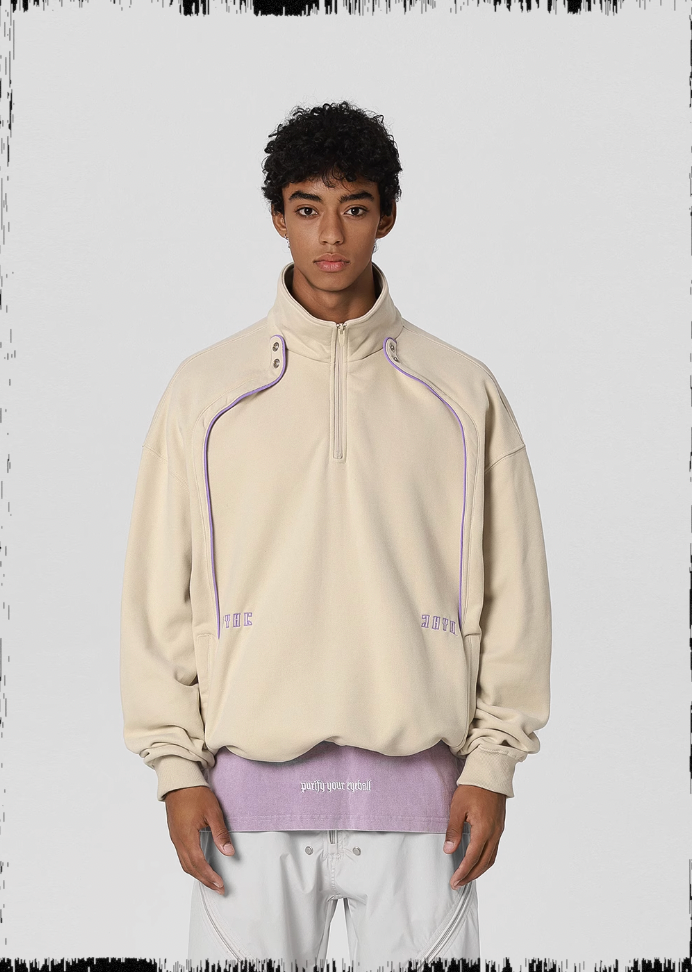 JHYQ 3D Arc Half Zip Sweatshirt
