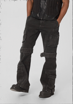 JHYQ Studs Strapped Work Denim Jeans