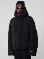 Harsh and Cruel Embroidered Logo Loose Sleeves Down Jacket