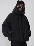 Harsh and Cruel Embroidered Logo Loose Sleeves Down Jacket