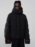 Harsh and Cruel Embroidered Logo Loose Sleeves Down Jacket