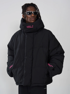 Harsh and Cruel Embroidered Logo Loose Sleeves Down Jacket