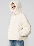 Harsh and Cruel Embroidered Logo Loose Sleeves Down Jacket