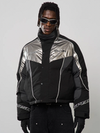 Harsh and Cruel Patchwork Embroidered Racing Down Jacket