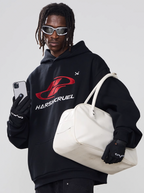 Harsh and Cruel Dynamic Embroidered Logo Loose Hoodie
