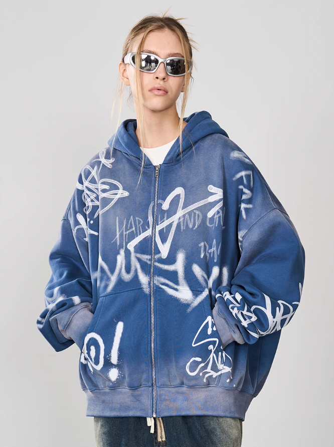 Harsh and Cruel Spray Paint Washed Hoodie
