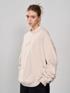 Harsh and Cruel Embroidered Logo Fleece Round Neck Sweater