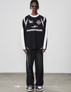 Harsh and Cruel Contrast Splicing Jersey Knit Sweater