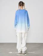 Harsh and Cruel Embroidered Logo Gradient Knit Sweater