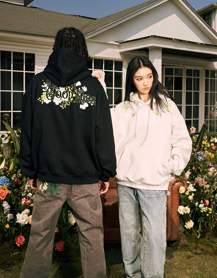 AFGK Daisy 3D Embroidery Printed Hoodie