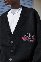 MEDM V Neck Embroidered Knit Cardigan