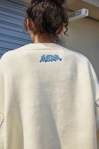 MEDM V Neck Embroidered Knit Cardigan