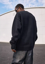 MEDM Basic Embroidery Logo Knit Sweater