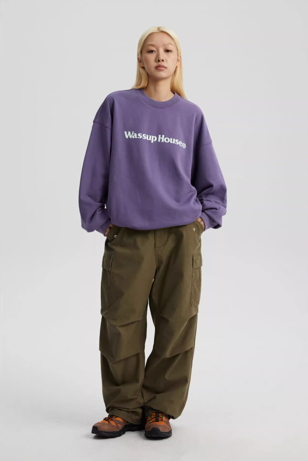 Wassup House Basic Printing Logo Sweatshirt
