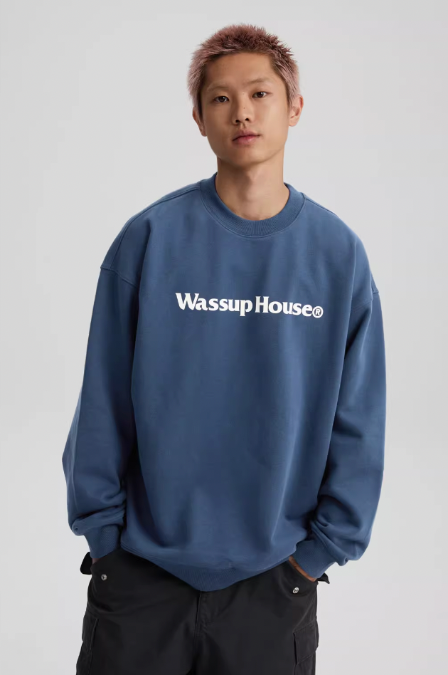 Wassup House Basic Printing Logo Sweatshirt