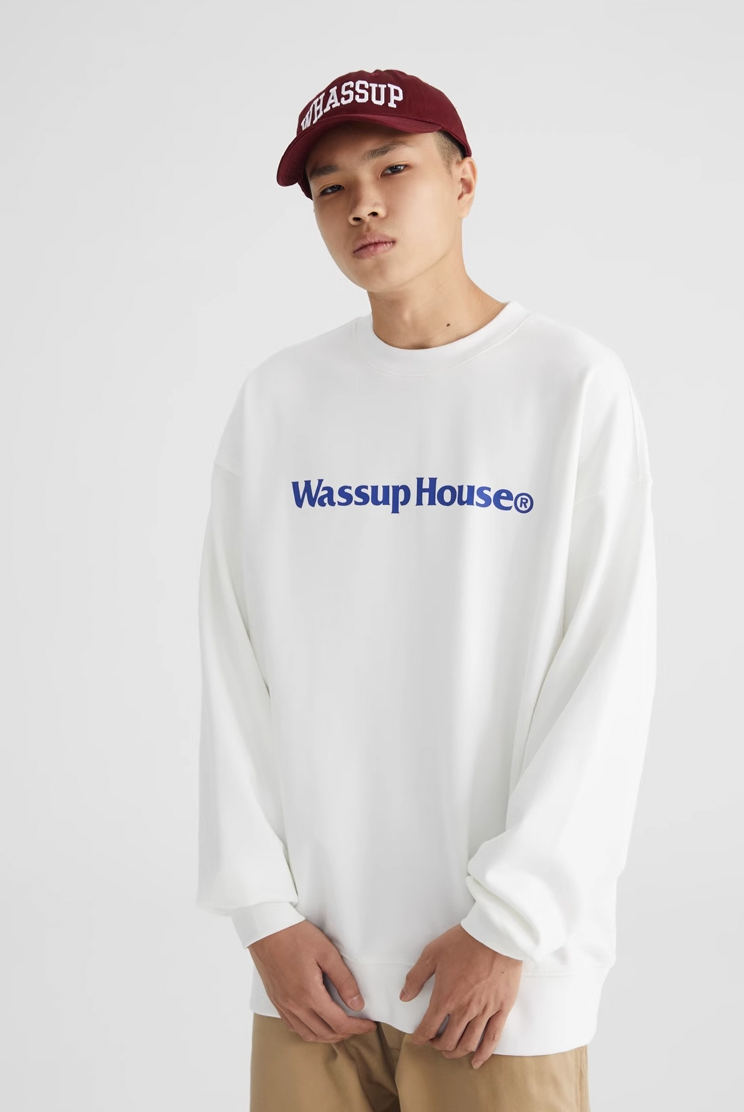 Wassup House Basic Printing Logo Sweatshirt