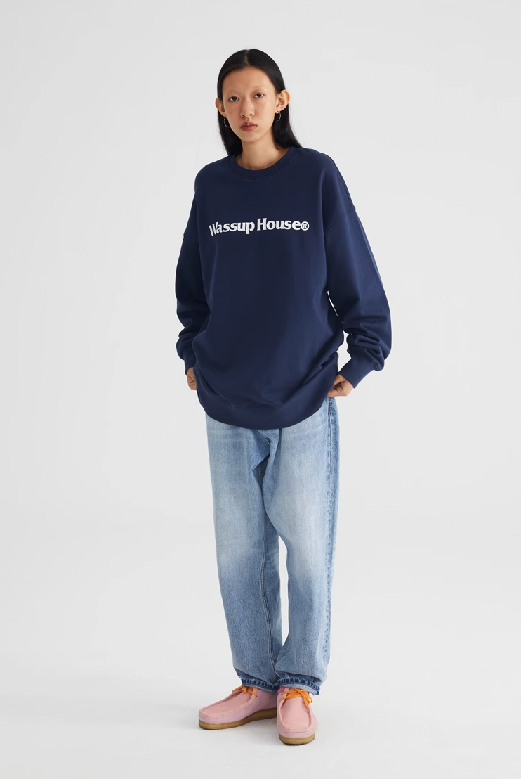 Wassup House Basic Printing Logo Sweatshirt