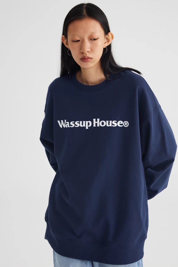 Wassup House Basic Printing Logo Sweatshirt