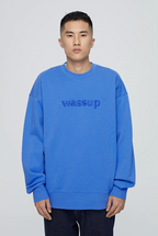 Wassup House 3D Embroidery Basic Logo Sweatshirt