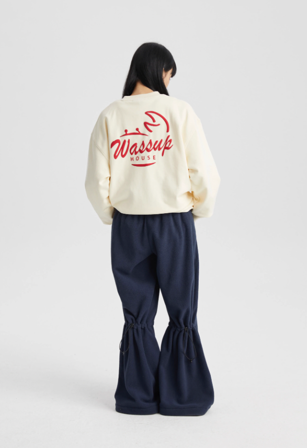 Wassup House Crab Graffiti Word Foam Printing Sweatshirt