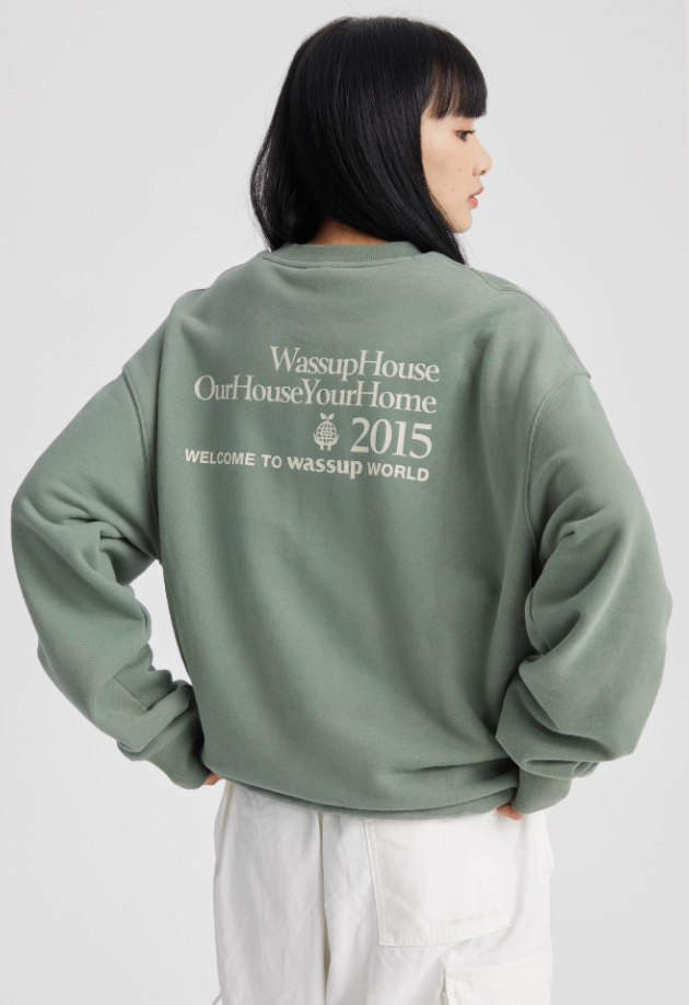 Wassup House Earth Planting Printed Embroidery Sweatshirt