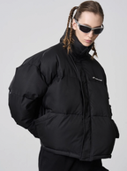 Harsh and Cruel Embroidered Logo Stand Up Collar Down Jacket