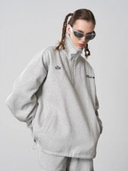 Harsh and Cruel Half Zip Stitched Pullover Sweatshirt