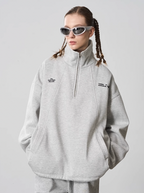 Harsh and Cruel Half Zip Stitched Pullover Sweatshirt