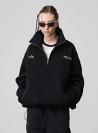 Harsh and Cruel Half Zip Stitched Pullover Sweatshirt