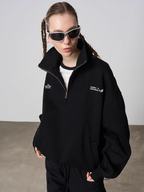 Harsh and Cruel Half Zip Stitched Pullover Sweatshirt