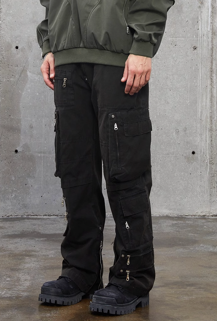 F2CE Multi Zipper Pockets Functional Work Cargo Pants