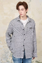 Harsh and Cruel Distressed Tweed Long Sleeve Shirt