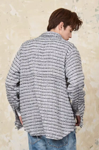 Harsh and Cruel Distressed Tweed Long Sleeve Shirt