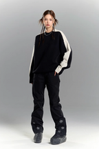 YADcrew Black & White Contrasting Knit Sweater