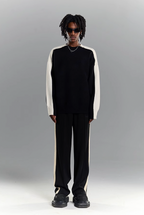 YADcrew Black & White Contrasting Knit Sweater