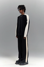 YADcrew Black & White Contrasting Knit Sweater