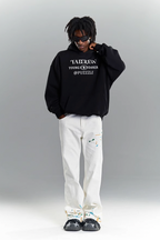 YADcrew White Splash Embroidered Denim Jeans
