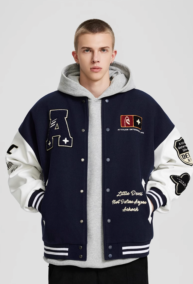 Achock Flocked Baseball Jacket