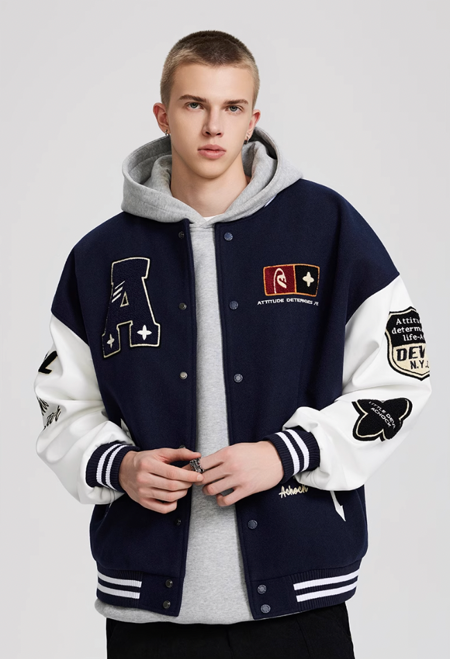 Achock Flocked Baseball Jacket