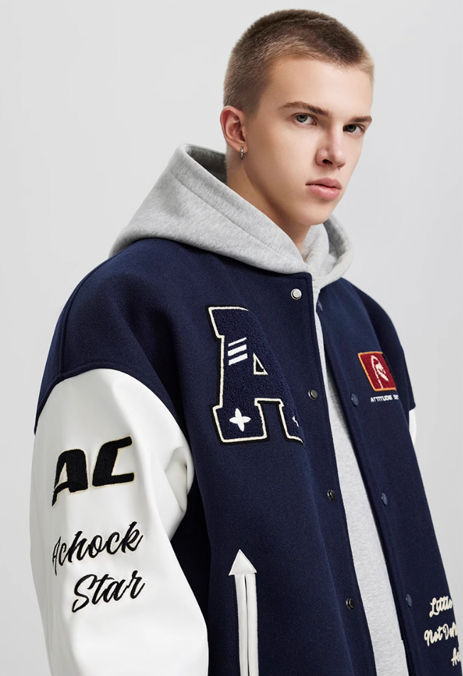 Achock Flocked Baseball Jacket