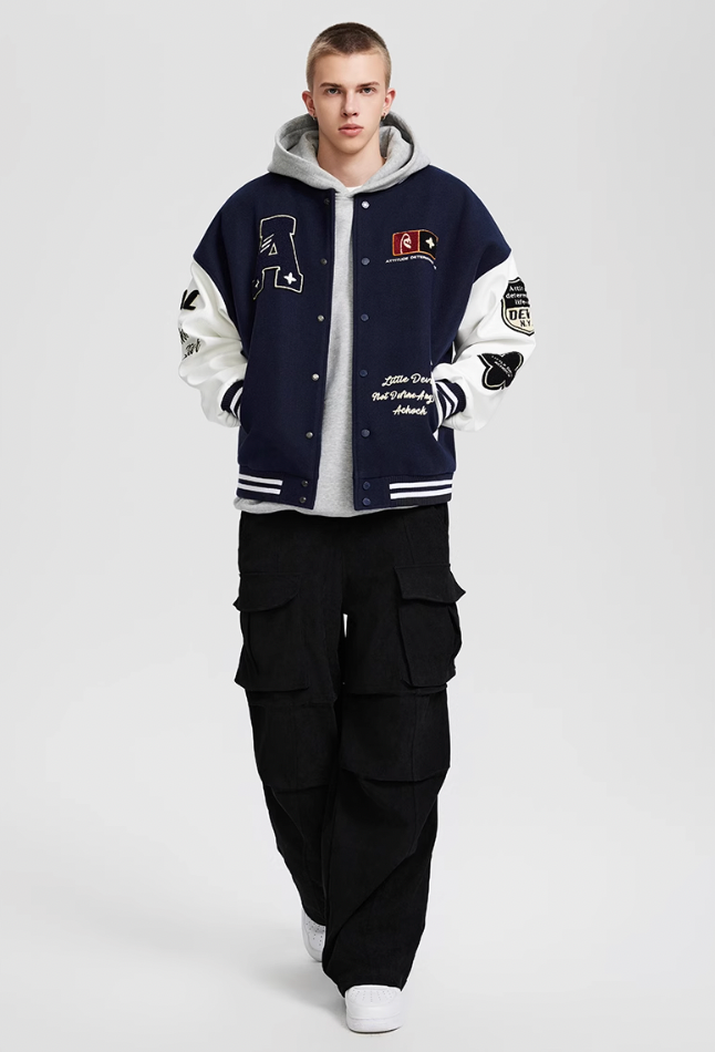 Achock Flocked Baseball Jacket