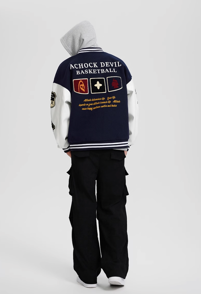 Achock Flocked Baseball Jacket